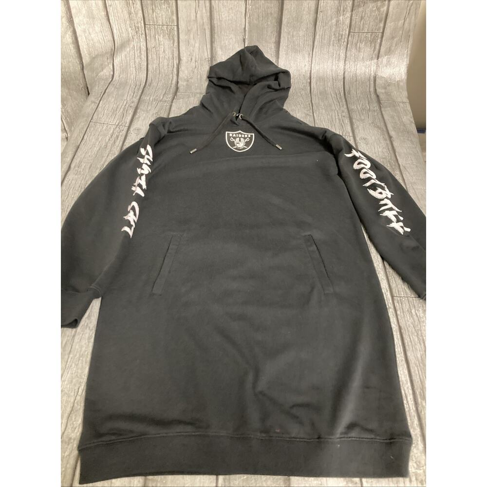 NWT Women's WEAR by Erin Andrews Las Vegas Raiders Hoodie Dress Medium Black